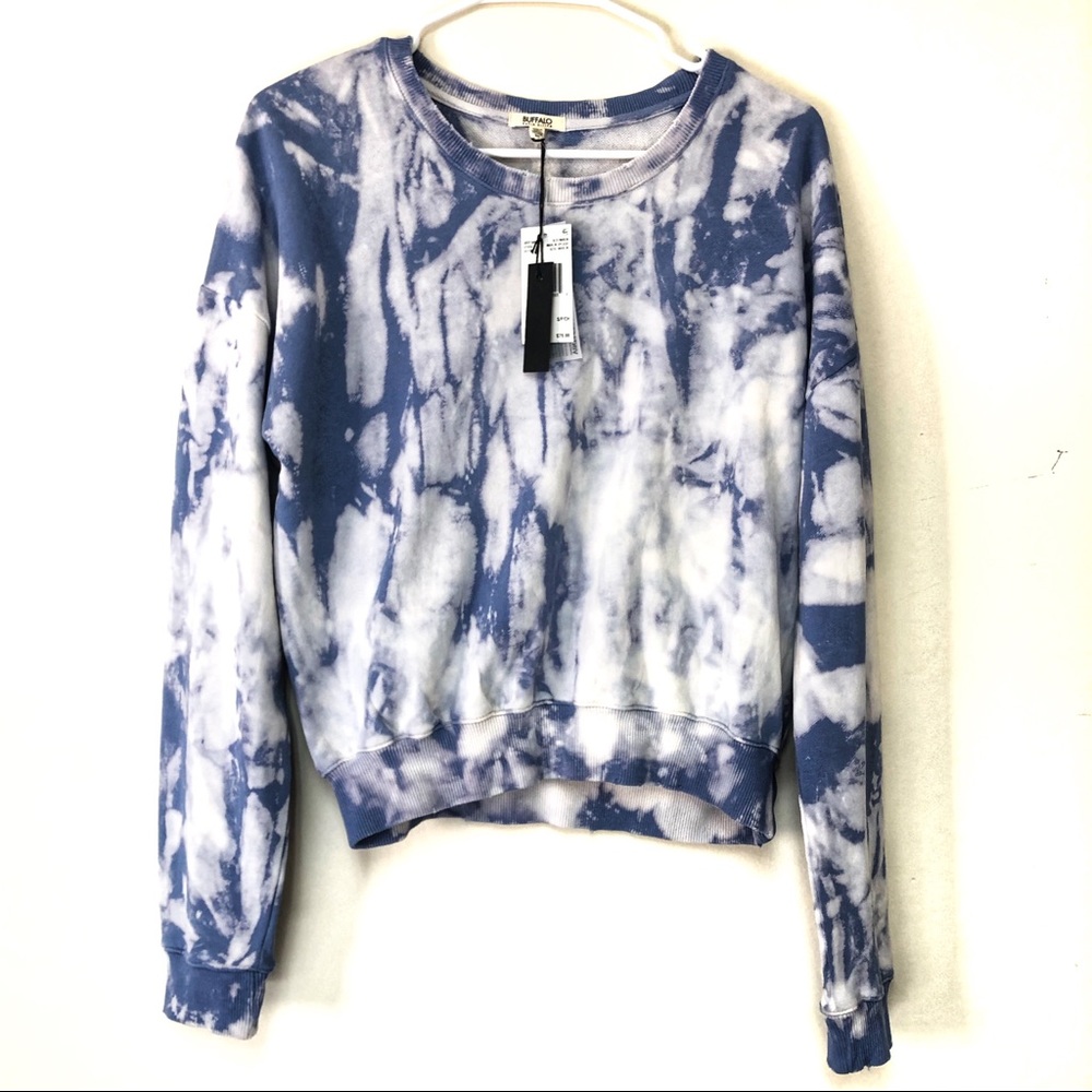BUFFALO David Bitton Blue Tie Dye Long Sleeve Sweatshirt